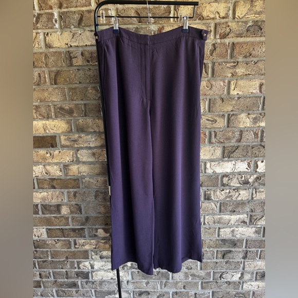 Boss Dark Purple Wide-Leg Women's Tacilana Pants Size 12 - Picture 6 of 16